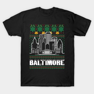 Baltimore Maryland Ugly Christmas T-Shirt